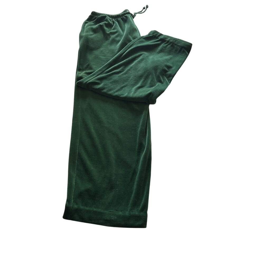 Quacker Factory Green Velour pull on drawstring pants 1X